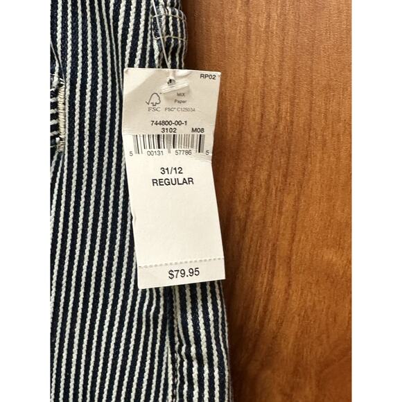 GAP High Rise Stride Ankle Jeans in Indigo Stripe Size 31/12R Wide Leg NWT - Picture 2 of 10